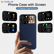 2025 Smart Phone Case with 1.83'' Window Screen Selfie Preview Custom Photo/Video Background Message Push for Apple iPhone Gift