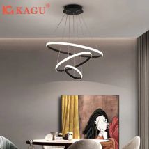 Moderne Anhänger Lampe Led Ringe Kreis Decke Hängen Kronleuchter Schwarz Loft Wohnzimmer Esszimmer