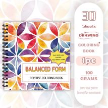 1 Stück, umgekehrtes Malbuch, 30 Blatt à 100 g/m2, entspannte und symmetrische Kreativlinien „All You Need Is A Pen Book“ Geburtstagsgeschenk