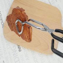 Scherenzange, Edelstahl-Lebensmittelzange mit Wickelgriff, abgewinkelte Brotklemme zum Grillen von Kuchen, 27,9 cm, sicher, hitzebeständig