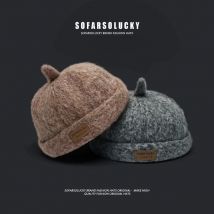 Retro Wolle Yuppi Mützen Mütze für Männer Herbst und Winter warme Straßen reise Mode vielseitige süße Melone Pelzmützen für Frauen