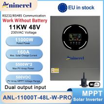 Aninerel 11kW 48V Hybrydowy Inwerter Solarny Podwójne Wyjście Podwójne Wejście Kontroler Solarny Kolorowy Wyświetlacz LCD MPPT 160A PV 500VDC RS232/485