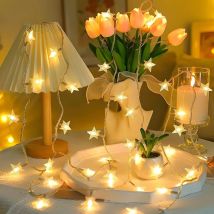 LED-Stern-Lichterkette, USB/batteriebetrieben, Lichterkette, Weihnachtsgirlande für Party, Hochzeit, Zuhause, Terrasse, Dekoration im Freien