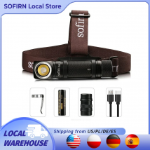 Latarka czołowa Sofirn-SP40A 1200lm TN-3535 18650 z akumulatorem, soczewka optyczna TIR, ładowanie USB-C, latarka z magnesem na końcówce.