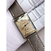 2026 Specht&Söhne Ultra Thin 7.5mm Rectangular Watch Japan Quartz Movt Small Seconds Sandblasted Dial Grey Leather Strap Watch