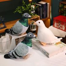 Simulation Pigeon Plush Toy Simulation White Green Pigeon Lovely Magpie Stuffed Animal Doll Photography Props Home Decor Gift