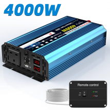 UK Plug Pure Sine Wave Power Inverter 4000W  DC 12V To AC 240V Frequency Converter 50hz Solar Car Inverter Transformer LED