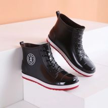 Schwarze Gummistiefel Frau für Regen Galoschen 2024 neue Frühling Sommer Knöchel Regen Stiefel übliche Outdoor-Arbeits wassers chuhe