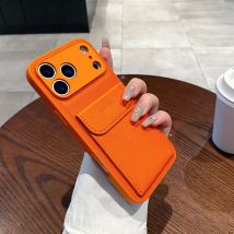Brieftasche, Kartensteckplatz, Halter, Hülle für iPhone 17 Pro Max 17 Air Candy, mattes Leder, Foto-Clip-Abdeckung für iPhone 17 16 15 14 13 12 Pro