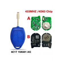 DIYKEY P/N: 6C1T15K601AG 3 Button 433Mhz 4D63 Chip Remote Car Key For Ford Transit WM VM 2006-2014 FO21 Blad