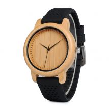 BOBO BIRD Fashion Men Watches Simple Style Bamboo Wooden Wristwatches Soft Silicone Strap Extra Band as Gift Hot selling