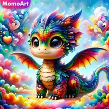 Momoart Full Square Round Diamond Painting Dragon Animal New Arrival Mosaic Cartoon Craft Kit Embroidery Handmade Gift