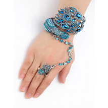 YACQ Peacock Bracelet Women Crystal Bangle Cuff Punk Rock Fashion Jewelry Gifts for Girlfriend Wife Her Mom A29 Dropshipping