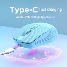 Mouse wireless CW3 Gaming per computer Mouse Bluetooth 5.2 Laser 2.4g USB Type-C Ricaricabile Rullo per laptop Labe ottico rosa silenzioso