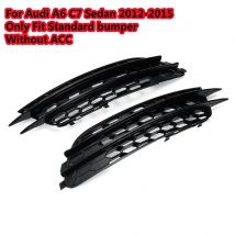 Chrom/Schwarz RS6 Stil Auto Nebelscheinwerfer Grille Abdeckung Trim Für Audi A6 C7 Limousine Ohne ACC 2012 2013 2014 2015 Nebelscheinwerfer Grill
