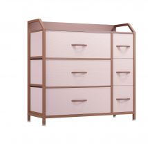 YITAHOME Comò in tessuto a 6 cassetti - Organizer portaoggetti con struttura in metallo per camera da letto, soggiorno, cameretta (grigio)