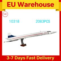 2083 Stück Concorde Passagierflugzeug Bausteine Flugzeug Montage Ziegel Zimmer Dekor Geburtstagsgeschenk Kompatibel mit 10318