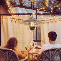 Riscaldatore da esterno per tetto sospeso 1010/2210W con telecomando diametro 58,5x33cm