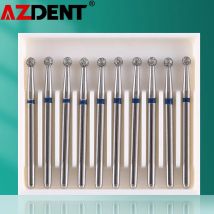 10 sztuk/paczka AZDENT Dental wiertła diamentowe wiertła kulowe okrągłe 25mm FG 1.6mm do rękojeści