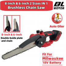 Akumulatorowa pilarka łańcuchowa Milwaukee 18V, bezszczotkowa, 8-calowa i 6-calowa, z automatycznym smarowaniem, elektryczna pilarka łańcuchowa, bezprzewodowe narzędzia ogrodnicze do przycinania.