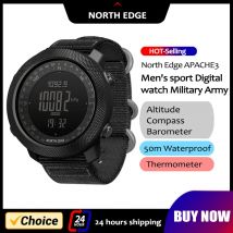 NORTH EDGE Orologio intelligente da uomo Orologio militare dell'esercito Bussola Altimetro Barometro Pedometro Corsa Smartwatch digitale Impermeabile 50 m