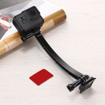 PULUZ Outdoor Motorrad Fahrradhelm Verlängerungsarm Set für GoPro Hero12 Schwarz DJI Action Sportkameras Jaws Flex Clamp Mount