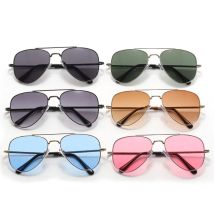New Straight Metal Children's Sunglasses Boys Girls, Classic Style For Children And Adults, Parent-Child