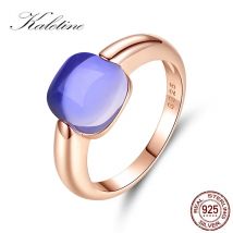 KALETINE Kristalle Luxus 925 Sterling Silber Ringe Für Frauen Neue Elegante Hochzeit Party Ringe Schmuck Zubehör Mädchen Mama Geschenk