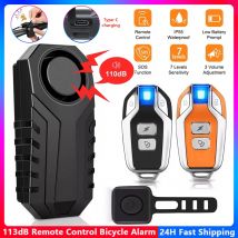 Hollarm Wireless Bicycle Vibration Alarm IP55 Waterproof Motorcycle Alarm Remote Control Anti-theft Bike Detector Alarm System