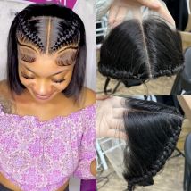 Queen Nala 13x4 Frontale Del Merletto Con Trecce Remy Brasiliano 100% Capelli Umani Frontale Del Merletto Dei Capelli Naturali Solo 16 Pollici Per Parrucche Della Fascia