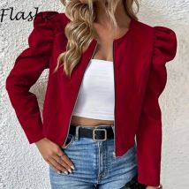Mode kurze Jacke Frauen Herbst kurze Mäntel für Frauen lässige Reiß verschluss Oberbekleidung Langarm weibliche Tops