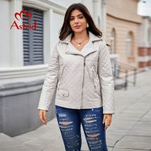 Astrid Parka autunno inverno da donna taglie forti abbigliamento donna imbottitura cappuccio caldo giacca trapuntata femminile casual cappotti cerniera inclinata