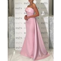 Sumnus Simple Mermaid Evening Dress Elegant Red Pleats Floor-Length Strapless Celebrity Formal Gowns فساتين سهرة Customized