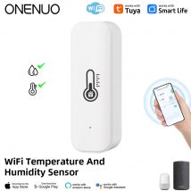 Tuya WiFi Temperatur und Feuchtigkeit Sensor Innen Feuchtigkeit Sensor Batterie Powered APP Überwachung Für Alexa Google Home Stimme
