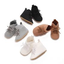 Lace Up Atmungsaktive Schuhe Frühling Und Herbst Baby Casual Schuhe Gummi Sohlen Nicht Slip Flache Schuhe Baby Wanderschuhe 0-18M