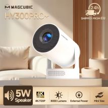 Magcubic HY300 Pro+ Proiettore 4K per Esterni 8000 Lumen Android 11 WiFi 6 BT5.4 Altoparlante HiFi Portatile 5W 720P HD