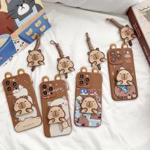 Für iPhone 17 16 15 14 13 12 11 XR Xs 8 7 6 Pro Max mini Plus Ohren Capybara Hülle mit Ornamenten