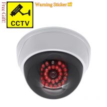 Telecamera fittizia a cupola bianca Telecamera CCTV finta 28 pezzi LED rossi IR Simulazione Visione notturna Spaventa il sistema di sicurezza di sorveglianza del ladro