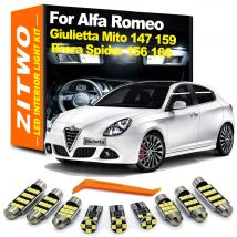 ZITWO Canbus No Error LED Interni Cupola Mappa Lampadina Kit Per Alfa Romeo Giulietta Mito Brera GT Spider 4C 147 156 159 166