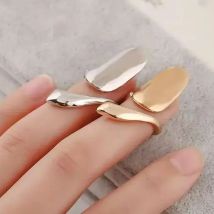 Ring Alloy Texture Fashion Nail Ring Extend Finger Nail Rings Hand Ornaments Nail trendy 2025 ladies clothing Accessories decor