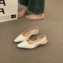 Brand Luxury Designer Fashion PU Leather Design Ladies Summer New Style Pointed Toe Low Heel Women Sandals Non-slip Flat Shoes