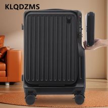 KLQDZMS 20-Zoll-Koffer ABS + PC-Boarding-Box Multifunktionaler Trolley-Koffer USB-Lade-Passwortbox mit Rollen Gepäck