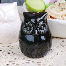 Handgefertigtes Salz- und Pfefferstreuer-Set aus Eulenkeramik, einzigartige, rustikale, bezaubernde Küchen- und Heimdekoration, Geschirr-Geschenkidee