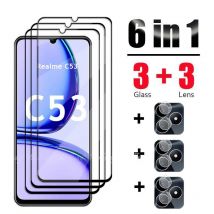 6 w 1 dla Realme C53 Szkło hartowane Realme C53 Szkło Pełna osłona ekranu Folia aparatu Realme C53
