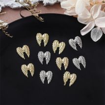 10Pcs Gold/Silver Punk Designs Charms For Nails Alloy 12x13mm Rhinestones Metal Manicure Nail Supply