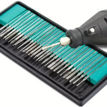 30-teiliges Set Diamant-Frässtift-Bits, Bit-Set für rotierende Werkzeuge, Metall, Holzbearbeitung, Fräser, Schleifen, Gravieren – 1/8 Zoll