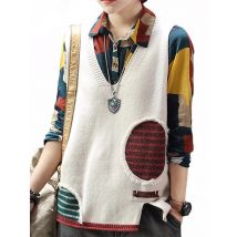 Amax luluE 2024 Frühling Frauen Mode Westen Damen Lose V-ausschnitt Warme Pullover Frauen Freizeit Jumper Luxus Ärmellose Pullover