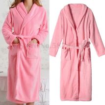 Winter Pink Flannel Robe Women Kimono Bathrobe Gown Autumn Winter Thicken Sleepwear Homewear Loose Coral Fleece Nightgown