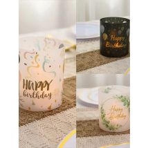 6pcs Black Gold Balloon Birthday Lampshade Happy 1st Birthday Party Decorations Kids Adults Favors Gift Eucalyptus Lantern Shade