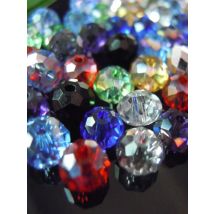Isywaka Mixed Colors 4*6mm 50pcs Rondelle  Austria faceted Crystal Glass Beads Loose Spacer Round Beads for Jewelry Making